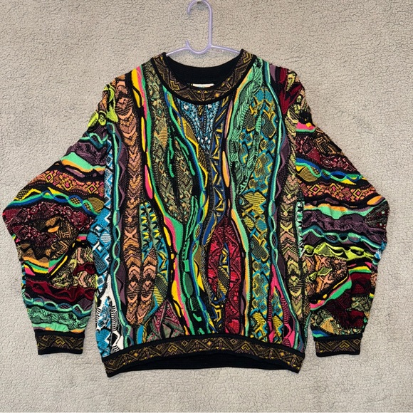 COOGI Other - Vintage Coogi 3D Knit Sweater Mens L Multicolor Mercerized Cotton Biggie Cosby